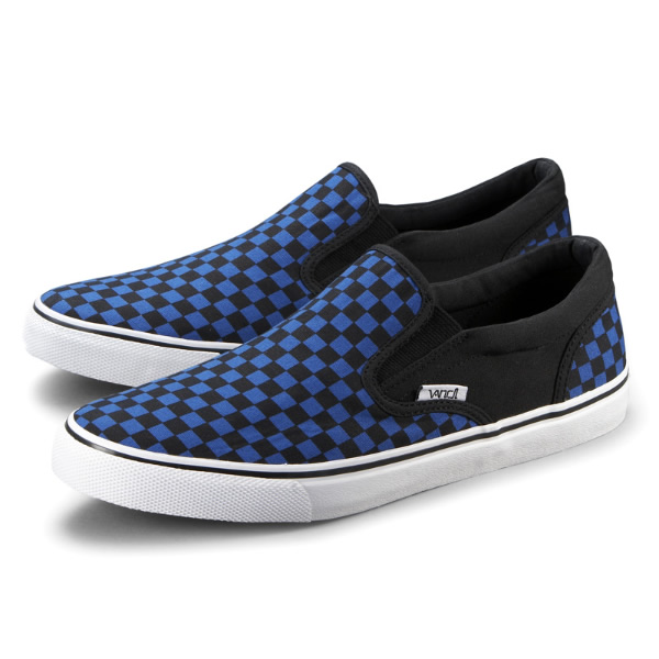 WALL SKATE街頭風(fēng)尚帆布鞋(男款) 藍(lán)黑格